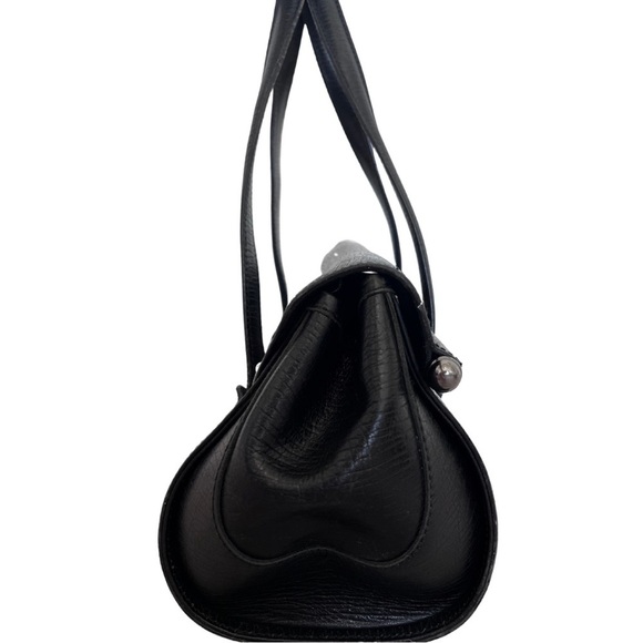 GUCCI Bamboo Bullet Bag - Black Canvas and Leather w/ Silver-tone Hardware - Picture 8 of 13